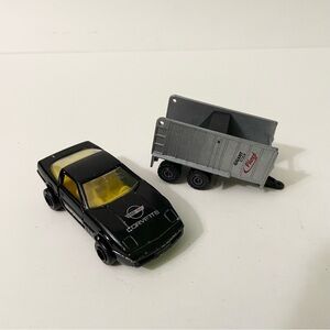 Majorette Chevrolet Corvette Black Fliegl ASW Trailer Diecast Cars